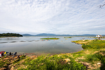 Fototapeta premium View of Bang Pra Reservoir in thailand