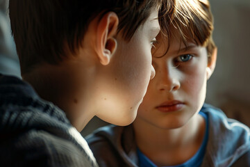 Fototapeta premium Generative AI Visual Depiction of Teenage School Bullying and Its Emotional Impact