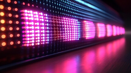 Glowing Digital Ticker with Changing Equity Percentages Business Ownership and Shares Concept