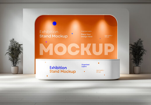 Exhibition Stand Mockup &ndash; Professional Trade Show Display Template for Branding, Product Launches, and Event Promotion