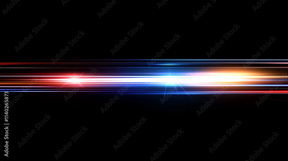 Aufkleber  Dynamic Speed and Energy: Abstract Vector Background with Vibrant Blue and Red Light Streaks on a Dark Canvas. Perfect for Motion Graphics and Sports Designs.