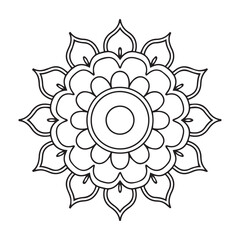 beautiful mandala design for coloring book, yoga logo design and henna design, relaxing mandala design