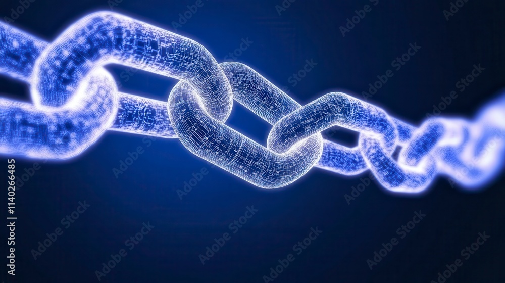 Poster digital chain link data security blockchain technology