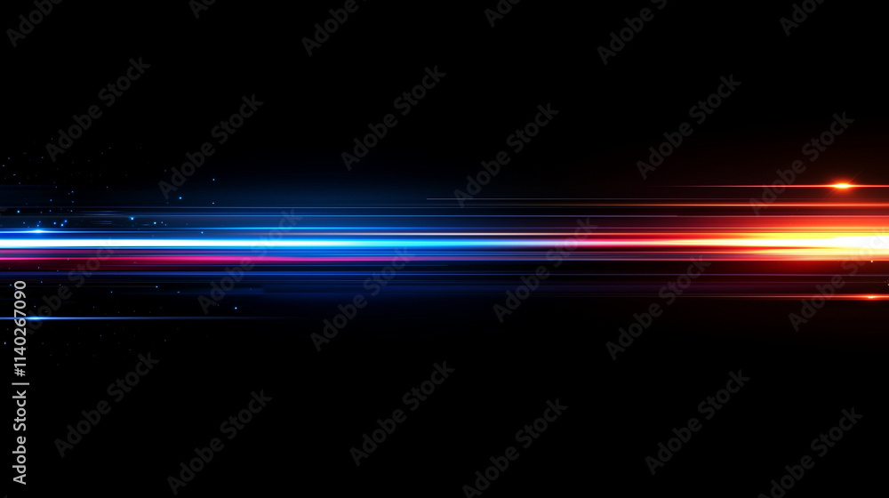 Poster  Dynamic Speed and Energy: Abstract Vector Background with Vibrant Blue and Red Light Streaks on a Dark Canvas. Perfect for Motion Graphics and Sports Designs.