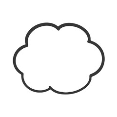 吹き出しフレームアイコン　シンプルな手描きのふきだし　ベクターイラスト素材　モノクロ　白黒　白背景