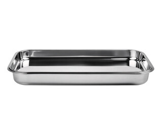 a silver tray with a handle