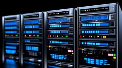 Obraz premium Server Room Data Center Technology Network Hosting