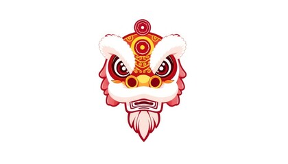 Fototapeta premium Lion Dance Head Mascot Chinese New Year