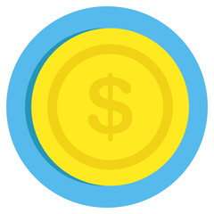 A flat design icon of dollar