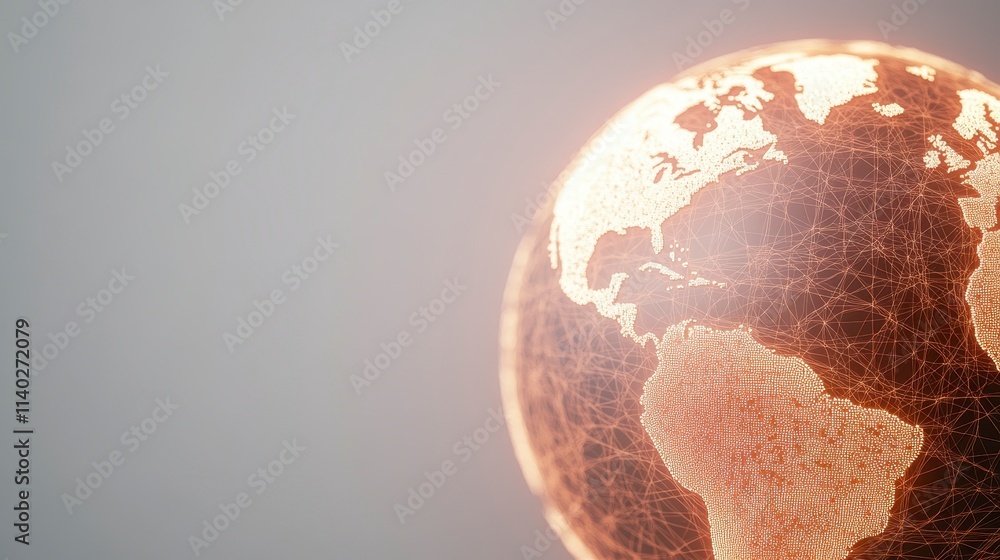 Aufkleber global network connected world data points communication