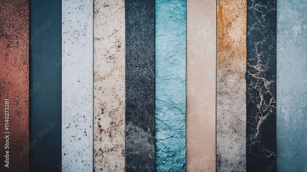 Poster colorful stone samples showing different textures and colors