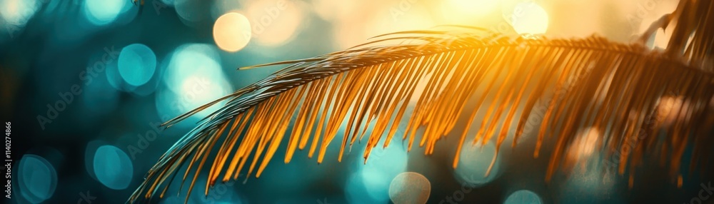 Poster capture the essence of summer with overlapping silhouettes of palm leaves creating artistic summer p