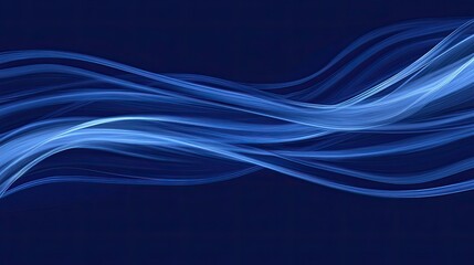 Naklejka premium Smooth Blue Waves Flowing Across a Deep Blue Background