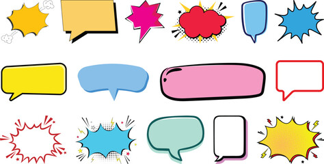 Comic speech bubbles set collection,speech, comic, cartoon, talk.