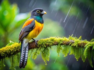Fototapeta premium Black-throated Trogon Costa Rica Corcovado National Park Bird Photography Wildlife Nature