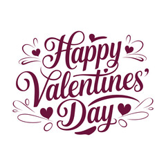 Happy Valentines Day Typography Banner Design