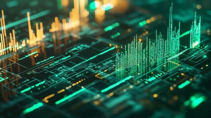 Green upward arrows symbolize growth and value appreciation in financial markets.