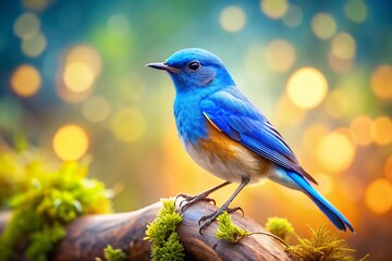 Blue Bird Tilt-Shift Miniature Photography: Charming Tiny World Scene