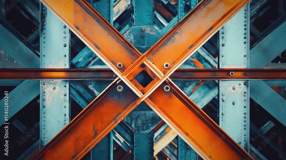 Aufkleber abstract steel structure with colorful patterns and textures