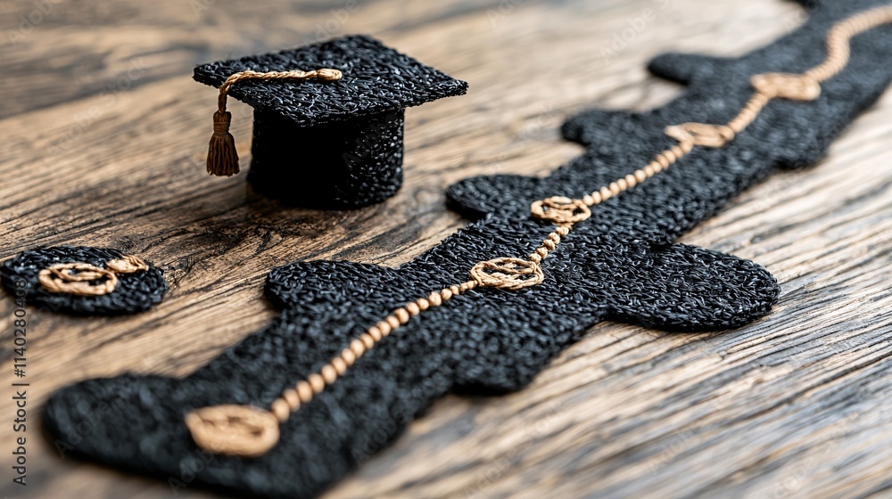 Aufkleber close-up of a digital screen showing career pathways and professional milestones stock photo with si