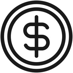 Money Vector, Icon Or Logo Sign Isolated Symbol Illustration Outline Icon