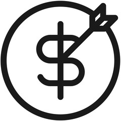 Target Vector, Icon Or Logo Sign Isolated Symbol Illustration Outline Icon