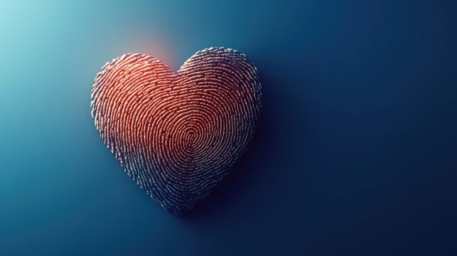 A creative representation of a heart formed with fingerprints, symbolizing individuality and connection in a modern context.