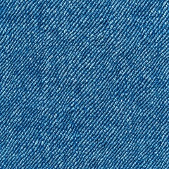 Close-up of blue denim fabric texture, showcasing detailed weave pattern.