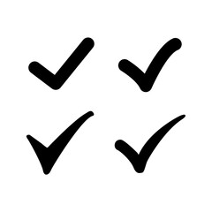 check list icon set. approved symbol, checked checkbox mark, checkmark set, editable line. © zi_zoup
