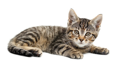 Obraz premium Tabby cat kitten kitty on a transparent background