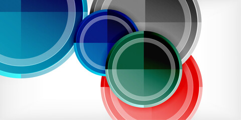 Obraz premium Abstract background - multicolored circles, trendy minimal geometric design, vector illustration