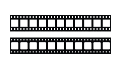 Set of film strip template. movies flim roll. black and white film strip. cinema tape frames. vintage video photo filmstrip roll. cinema or photograph camera long film