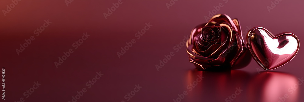 Aufkleber romantic valentine's day horizontal abstract greeting card background template with empty copy space