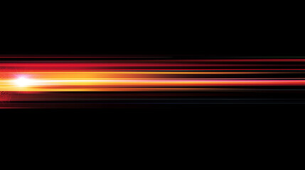 Fototapeta premium Dynamic Gradient Abstract: Vibrant Horizontal Light Streaks on Black Background. Perfect for Futuristic and Speed-Related Designs.