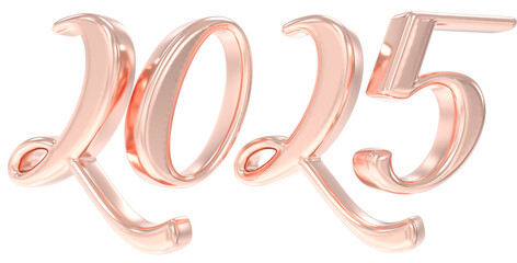 Happy New Year Number 2025 3D Render