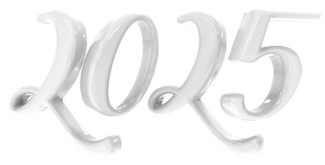 Happy New Year Number 2025 3D Render