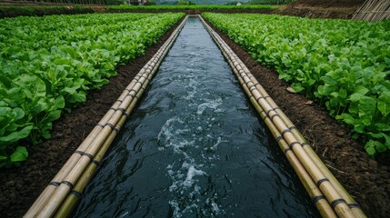 Natural Spring Waterway in Eco-Friendly Farm Setup
