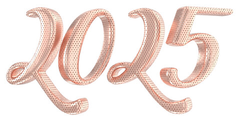 Happy New Year Number 2025 3D Render