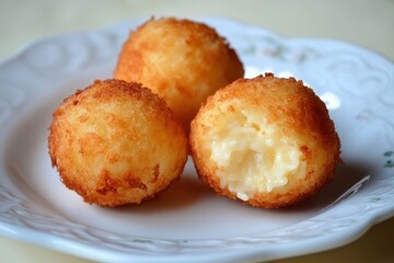 Crispy cheese and rice balls