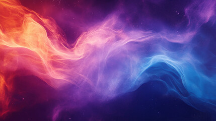Abstract Cosmic Nebula Swirling Hues of Red, Blue, and Purple