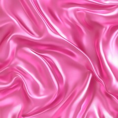 Obraz premium Luxurious pink silk fabric texture with smooth flowing waves, ideal for fashion and design backgrounds.