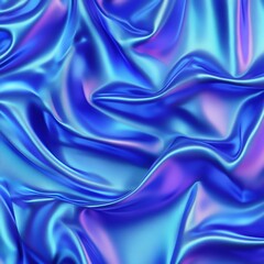 Obraz premium Abstract blue silk fabric with soft, flowing folds and shiny texture, creating a luxurious background.