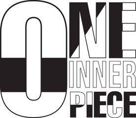 One inner piece text vector Design, Graphic and illustration