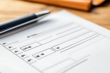 Customer satisfaction feedback form with stars and checkbox options 