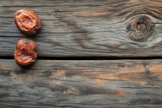 Dried jube on timber surface