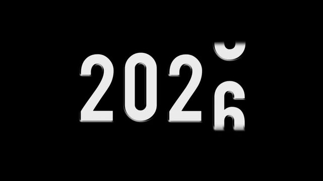happy new year 2025 countdown animation with transparent background 
