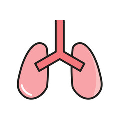 Lungs icon, vector illustration, filled style, best used for web