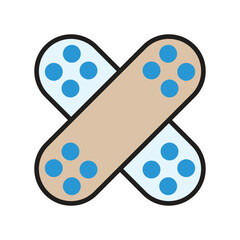 Plaster icon, vector illustration, filled style, best used for web
