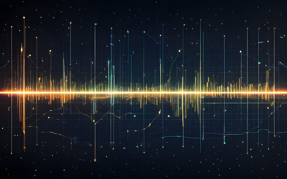 A radiant chart, with dynamic glowing lines connecting key data points in space