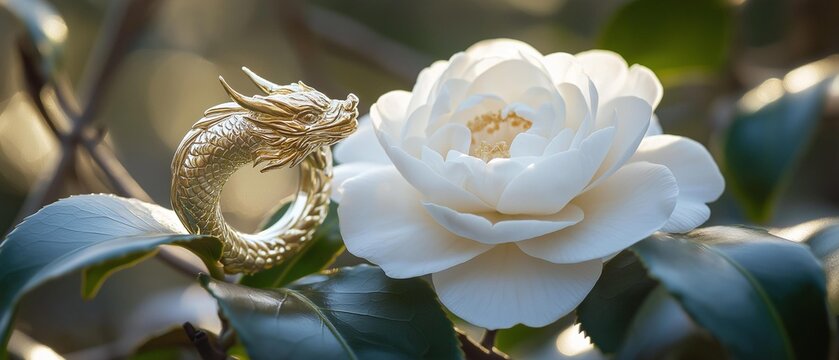 AI generator images of a wedding ring placed in the middle of a rose Flowers of love, pre-wedding